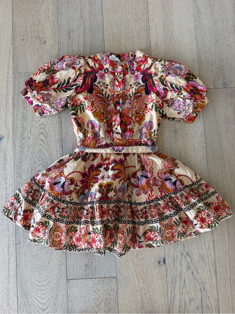 A Loves A Girls Multicolor Floral Button Front Dress With Belt Size S